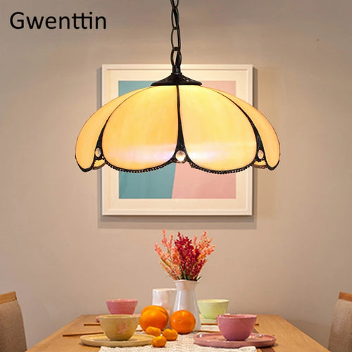 Tiffany stained glass chandelier for interior decoration - vue 3 sur 10