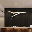 Copper pendant light with gold band for interior decoration