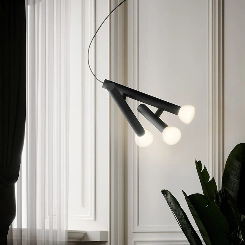 Modern glass pendant light for creative indoor lighting - vue 3 sur 9