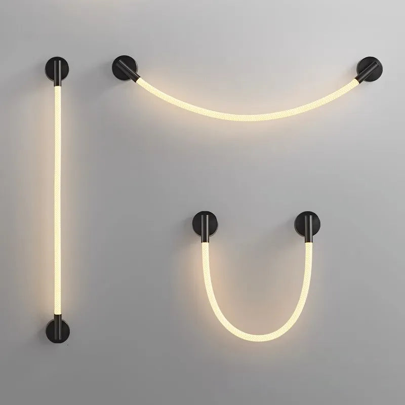 Modern woven silicone LED neon tube wall lamp