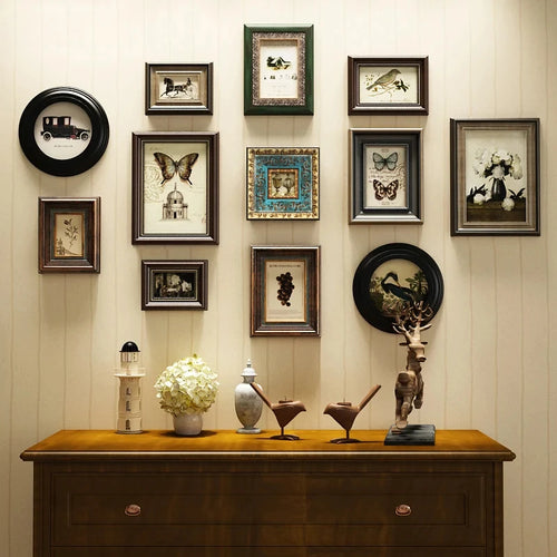 Creative retro European wooden wall photo frame - vue 4 sur 7