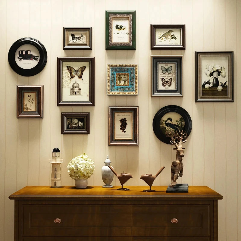 Creative retro European wooden wall photo frame - vue 3 sur 7