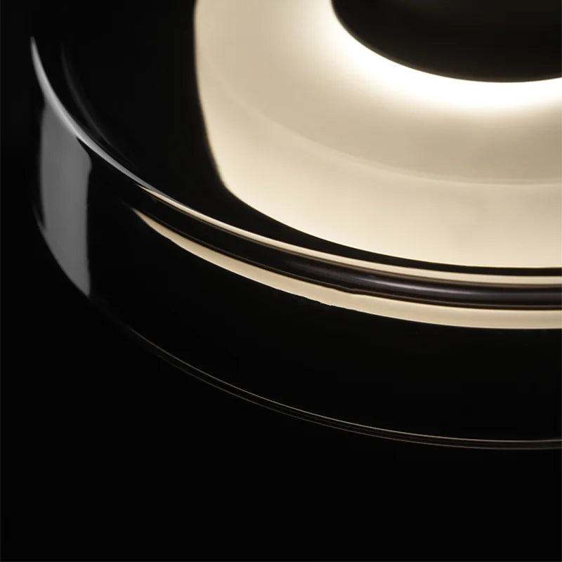 Modern stainless steel and glass designer pendant light - vue 4 sur 6