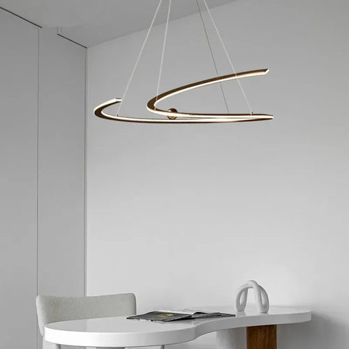 Modern LED ring chandelier for interior decor - vue 6 sur 12