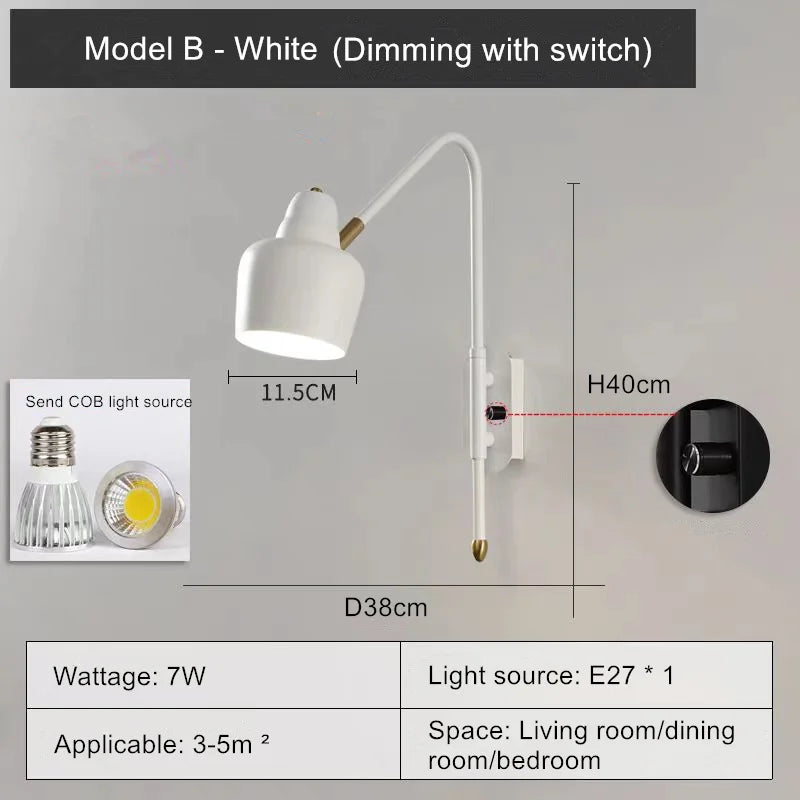 modern wall light with swing arm for elegant interior - vue 7 sur 17