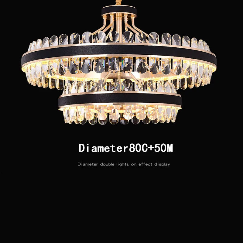 Modern crystal LED chandelier Winfordo for interior decoration - vue 9 sur 10