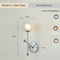 Up and down wall light with chrome metal and honeycomb glass