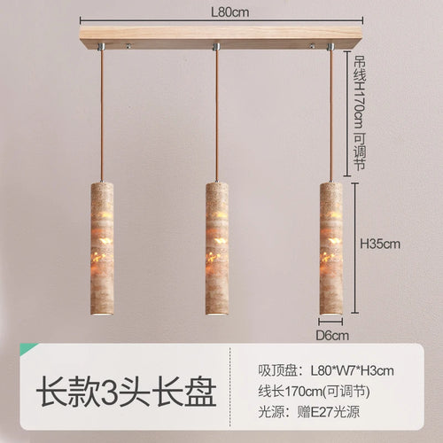 Wabi-sabi stone designer pendant light for a modern atmosphere - vue 8 sur 14