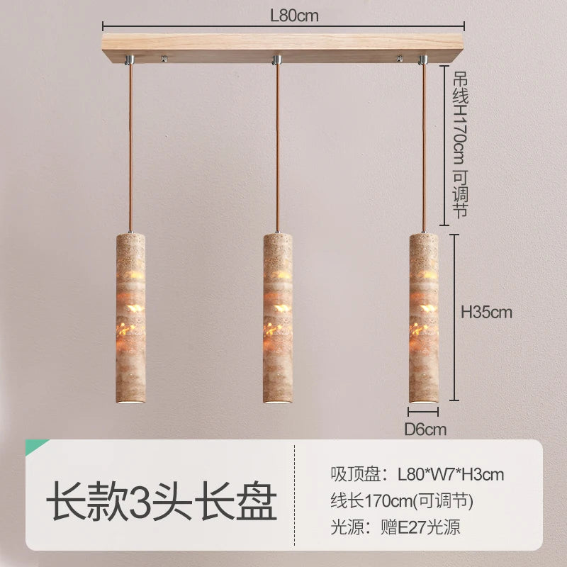 Wabi-sabi stone designer pendant light for a modern atmosphere - vue 7 sur 14