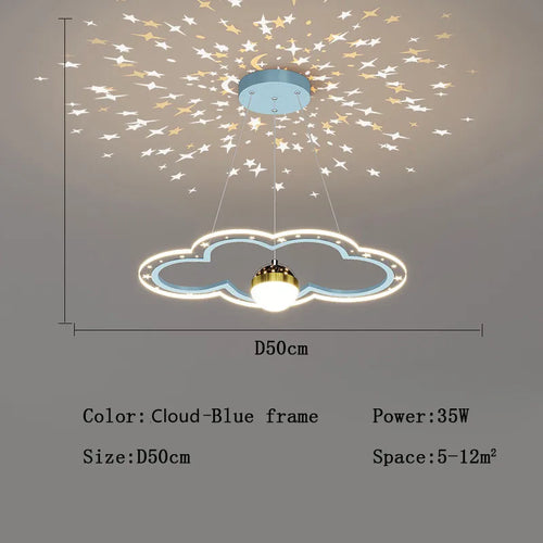 Creative luminous star chandelier for children's room - vue 12 sur 21