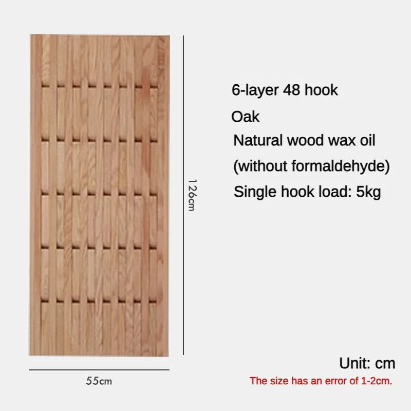 wooden wall coat rack for clothes and keys - vue 8 sur 18