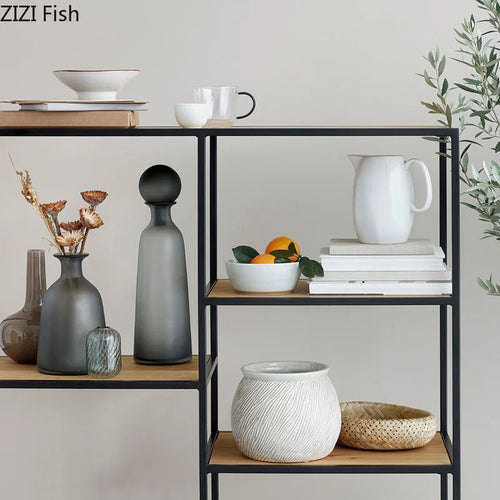 frosted glass vase for artificial flowers modern decoration - vue 11 sur 21
