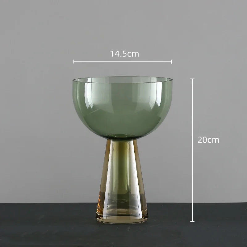 decorative mushroom shaped clear glass hydroponic vase