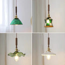 Nordic style stained glass pendant light for industrial lighting