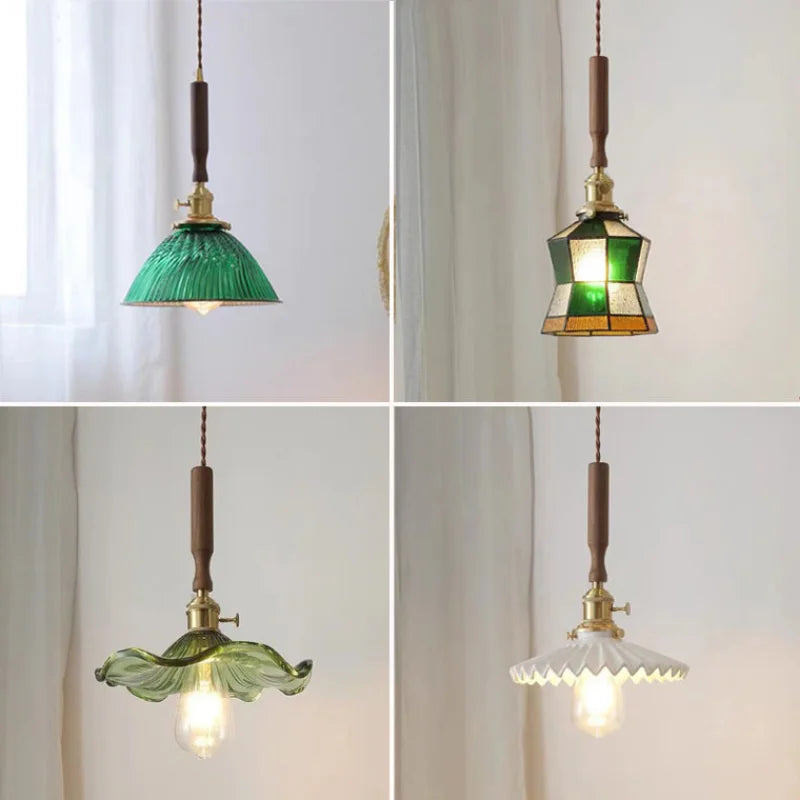 Nordic style stained glass pendant light for industrial lighting - vue 4 sur 18