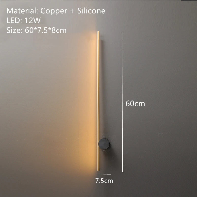 Minimalist copper LED wall light for decorative ambience - vue 9 sur 14
