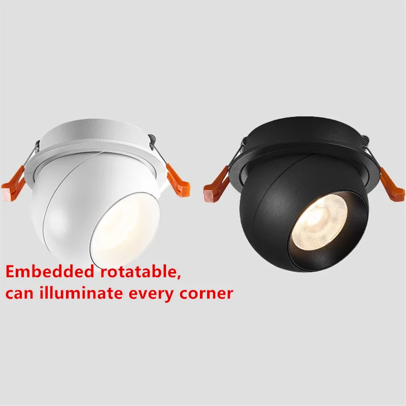 Integrated anti-glare rotating LED downlights for home lighting