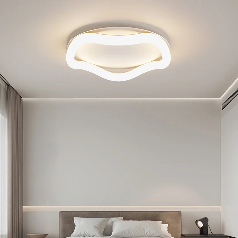 Simple ceiling light with remote control and dimmable brightness for indoors
