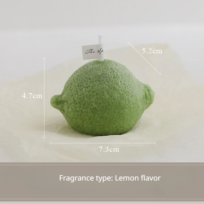 handmade decorative lemon candle scented gift for birthday - vue 9 sur 10