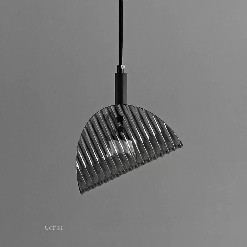 Art Deco design glass pendant light with adjustable dimming - vue 3 sur 8