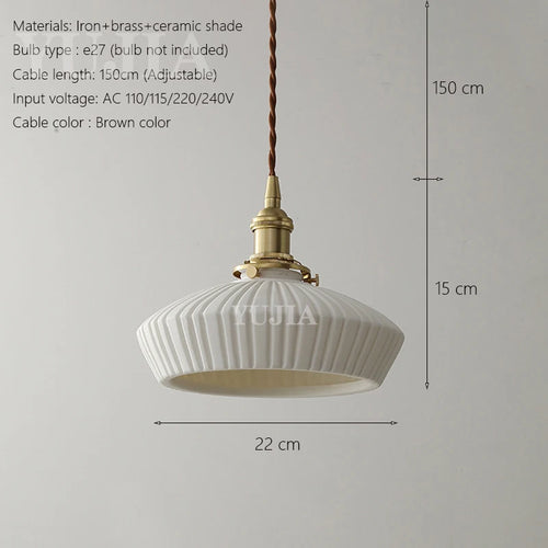 Japanese ceramic pendant light in Scandinavian style for an elegant interior