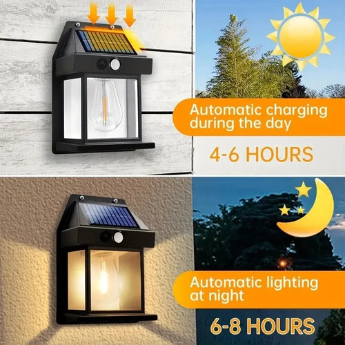 Solar tungsten night lamp with three waterproof modes for garden - vue 3 sur 10