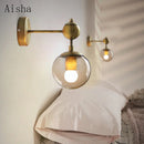 Decorative retro gold wall light for country interiors
