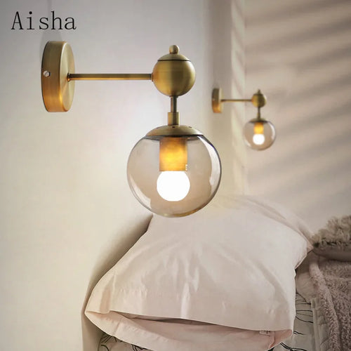 Decorative retro gold wall light for country interiors - vue 2 sur 8