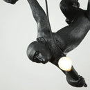 Resin LED pendant ceiling light with climbing monkey, creative animal nordic design