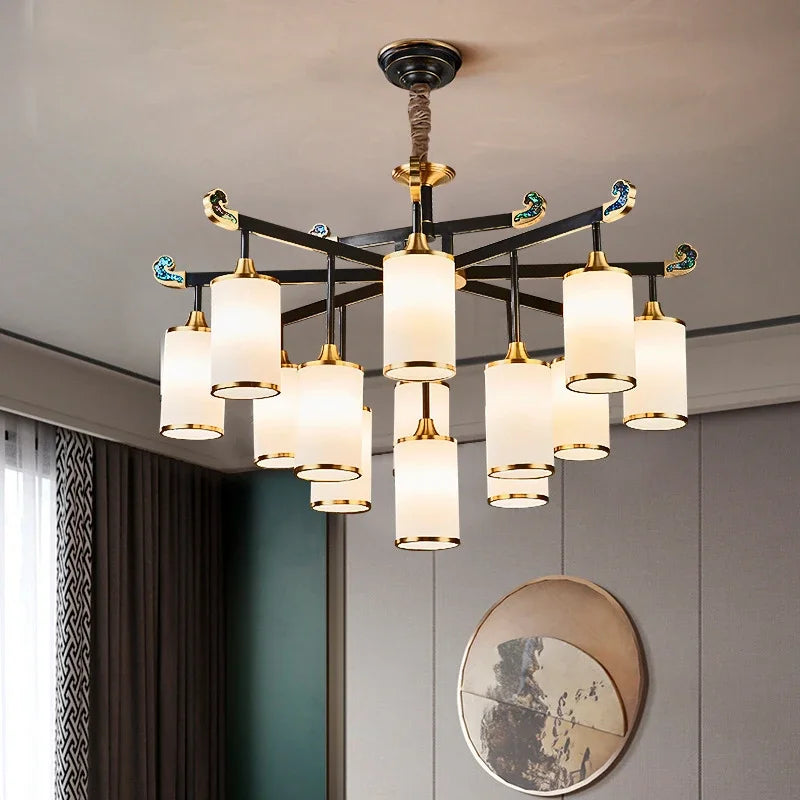 Luxury copper designer chandelier for modern home decor