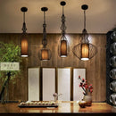 Decorative iron pendant light artistic bird cage design