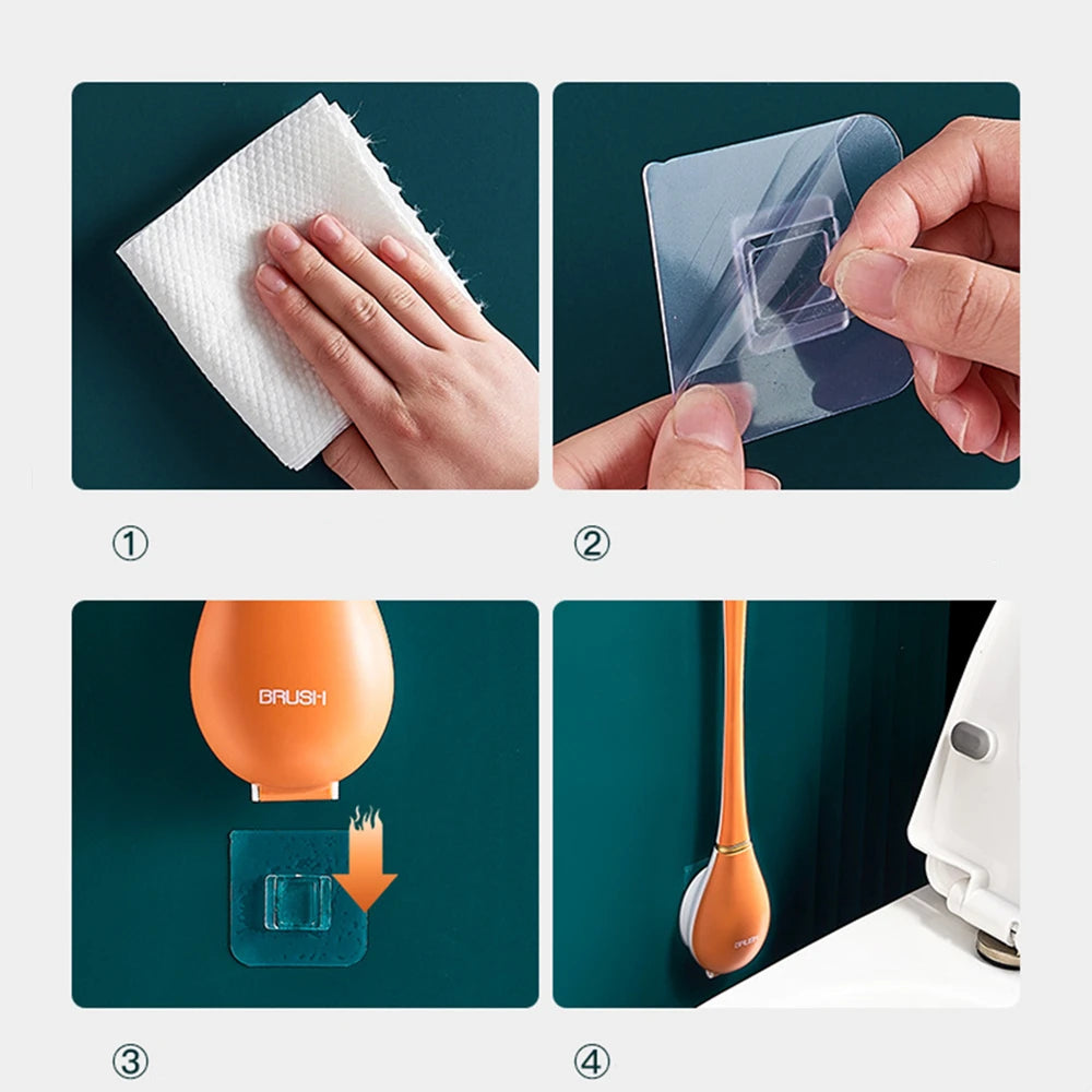 modern silicone brushes with holder for hygienic cleaning - vue 6 sur 9