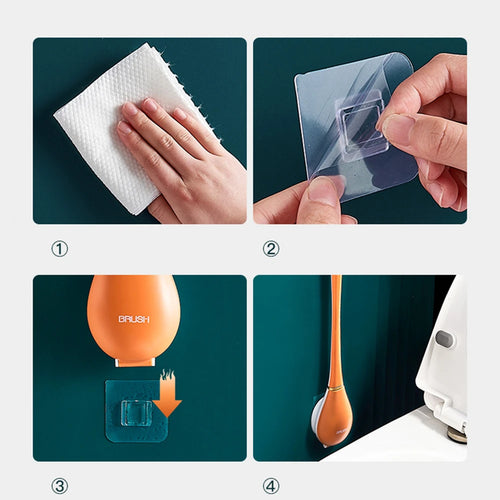 modern silicone brushes with holder for hygienic cleaning - vue 7 sur 9