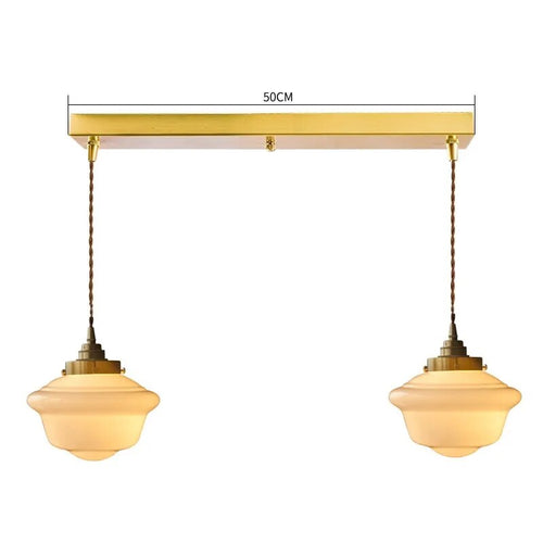 Milky white glass LED pendant light - vue 27 sur 30