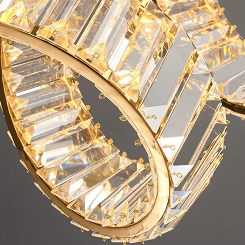 Modern gold spiral LED chandelier - vue 6 sur 7