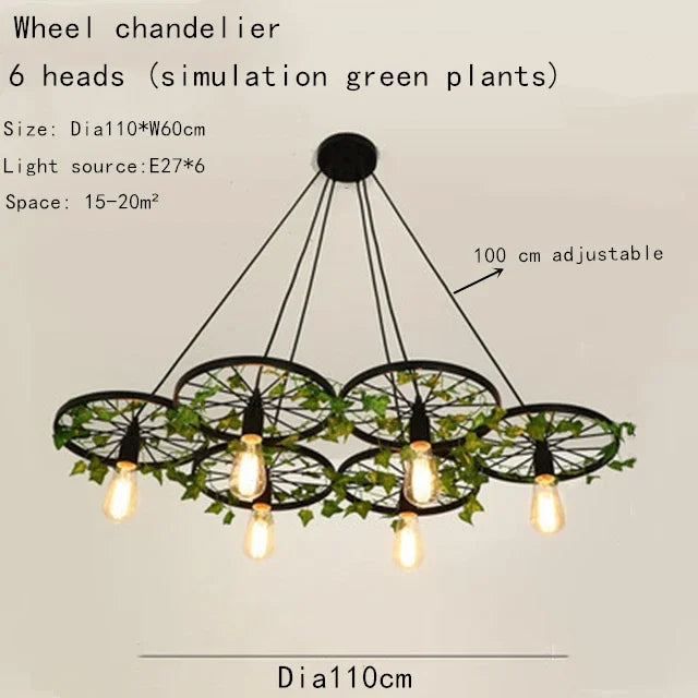 Cherry blossom wheel chandelier with multiple heads for commercial spaces - vue 11 sur 12