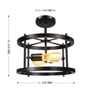 Retro industrial two-light ceiling lamp for indoor use
