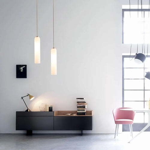 Modern glass LED pendant light for creative interiors - vue 6 sur 12