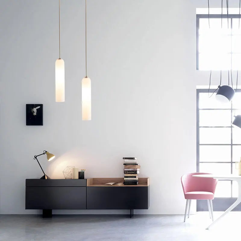 Modern glass LED pendant light for creative interiors - vue 6 sur 12