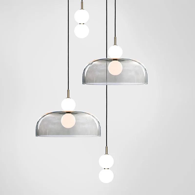 Nordic glass pendant light for modern interior decor - vue 6 sur 15