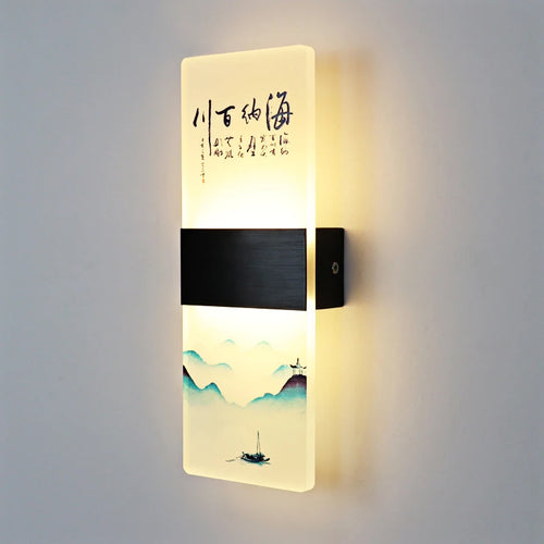 Japanese acrylic wall light for modern decor - vue 9 sur 14