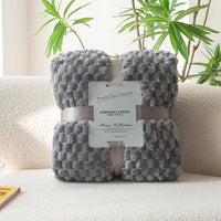 Soft velvet checked throw for sofa or bed