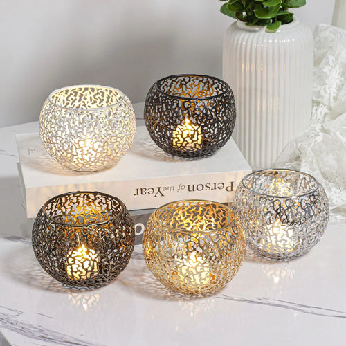Creative retro metal candle holder for party and wedding decor - vue 3 sur 12