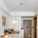Foldable fabric and solid wood chandelier nordic minimalist design