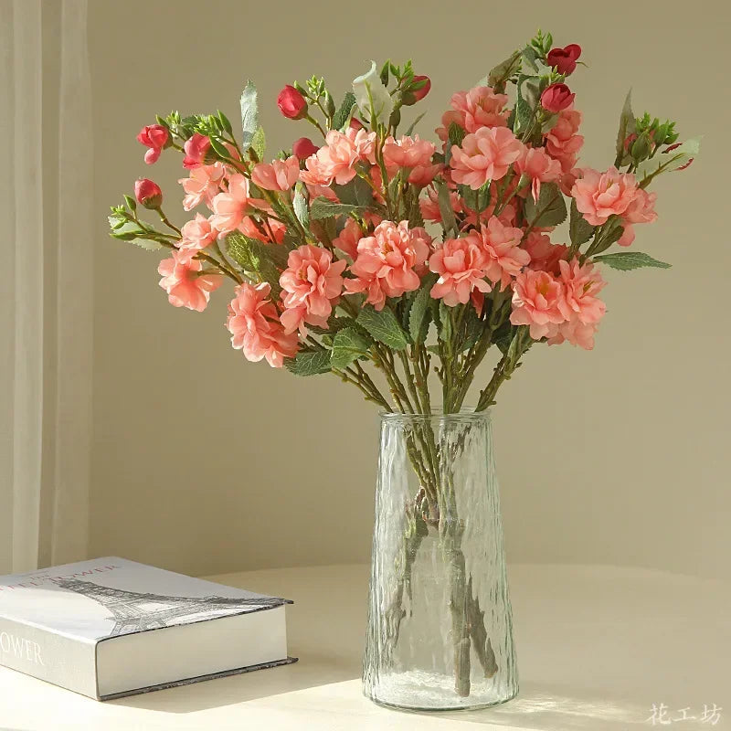 Silk camellia bouquet for artificial floral decoration