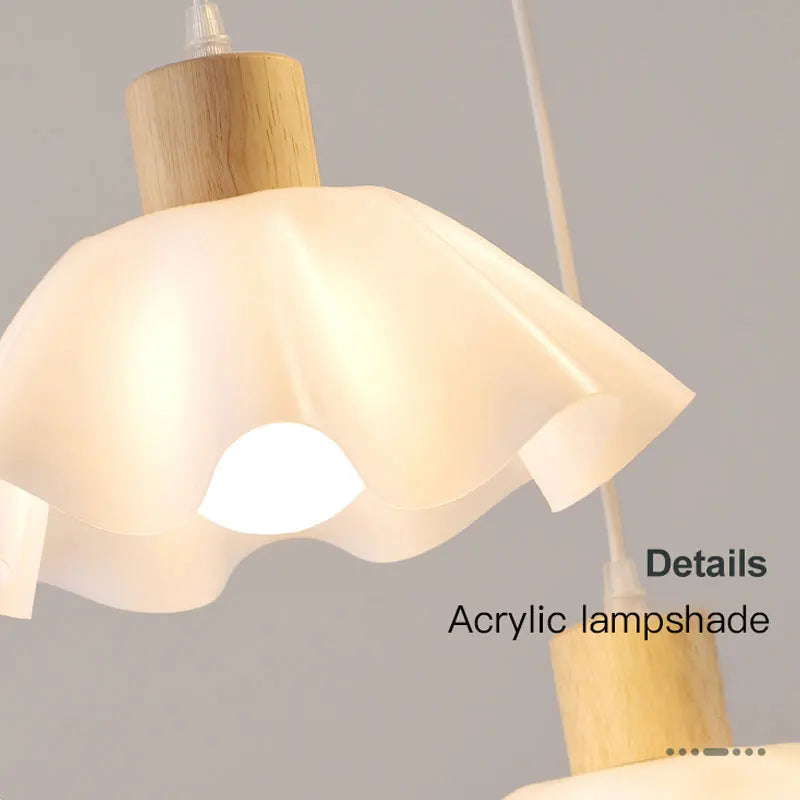 Wooden pendant chandelier for modern decor and inviting ambience - vue 9 sur 9