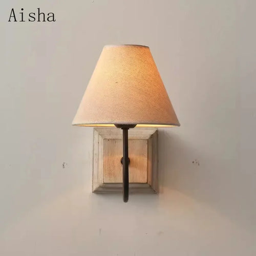 Decorative American rural style fabric wall light - vue 4 sur 7