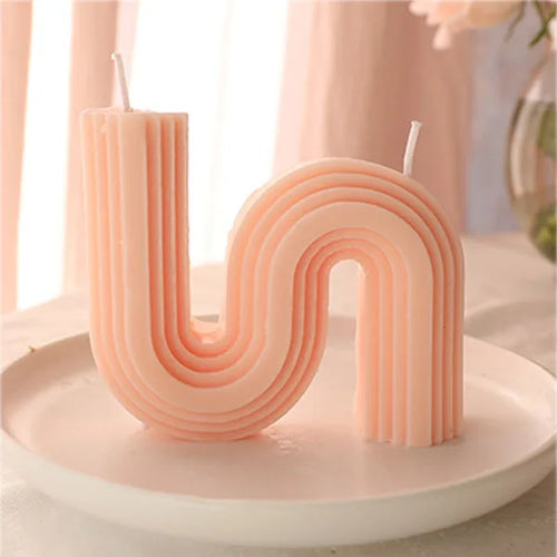 geometric u-shaped scented candles for home decor - vue 13 sur 22