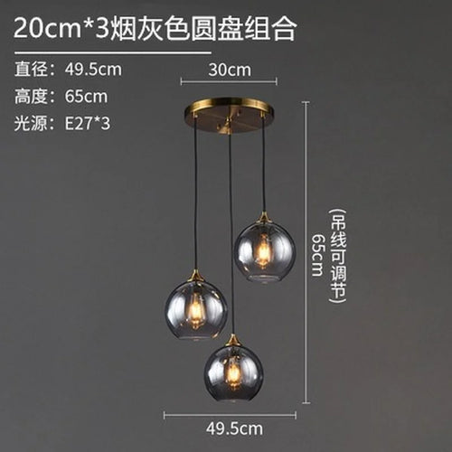 Nordic designer glass chandelier for interior decoration - vue 16 sur 26