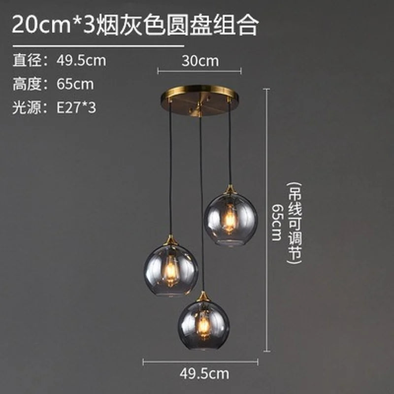 Nordic designer glass chandelier for interior decoration - vue 15 sur 26